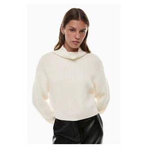 WILFRED • Montpellier Merino Wool Waist Turtleneck in Light Birch